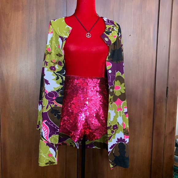 Vintage 70s Flower 🌸 Power Dress/Tunic/Duster/Housecoat M - Picture 8 of 8